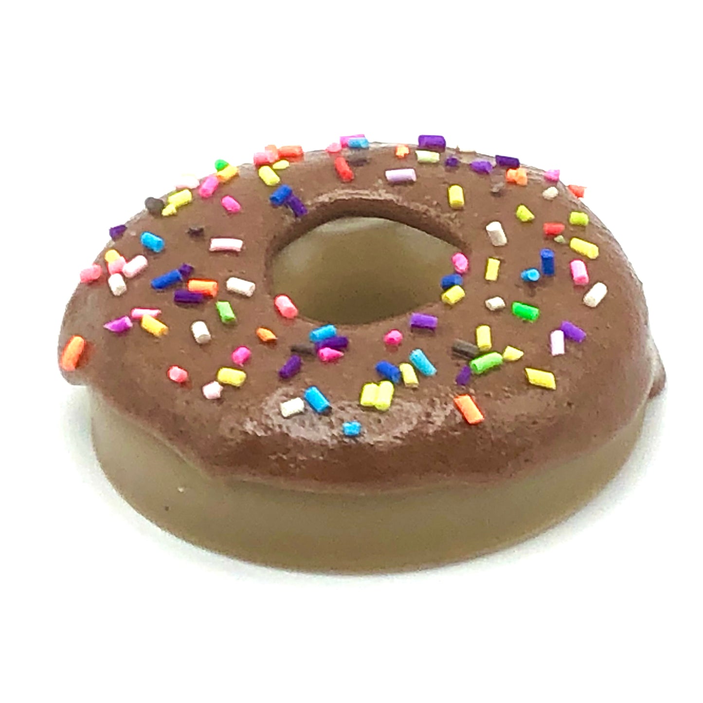 Chocolate Frosting Resin MINI Donut with Rainbow Sprinkles