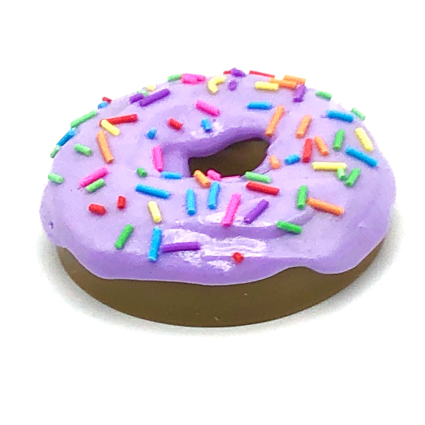 Lavender Frosting Resin MINI Donut with Rainbow Jimmies Sprinkles