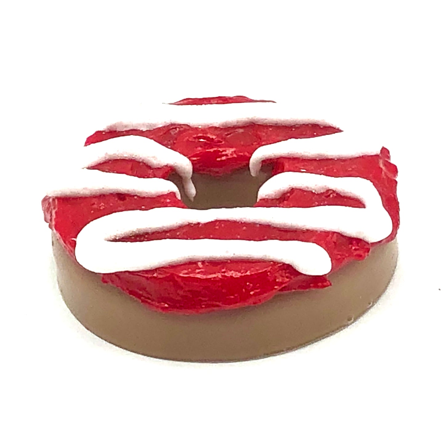 Red Frosting Resin MINI Donut with White Drizzle