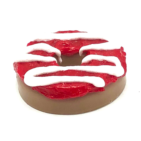 Red Frosting Resin MINI Donut with White Drizzle