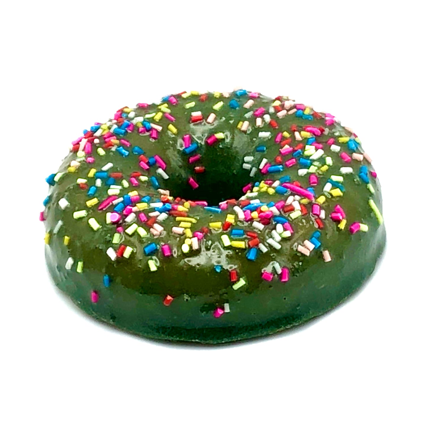 Army Green Frosting Resin MINI Donut with Rainbow Sprinkles