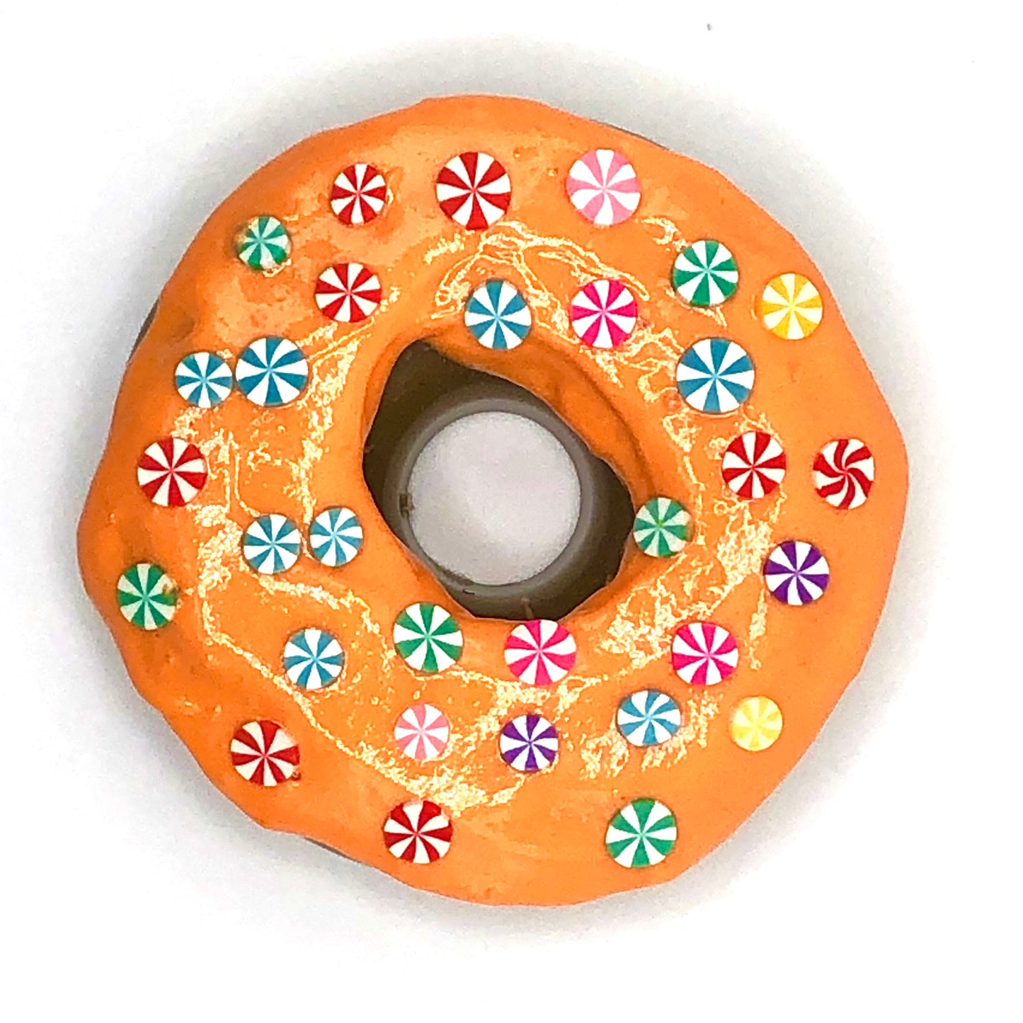 Orange Frosting Resin MINI Donut with Candy Sprinkles