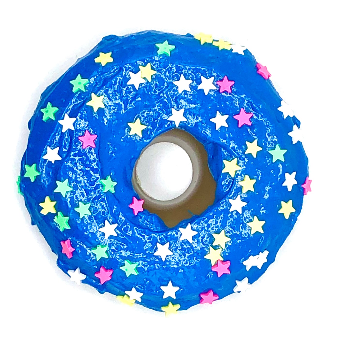 Royal Blue Frosting Resin MINI Donut with Rainbow Stars Sprinkles