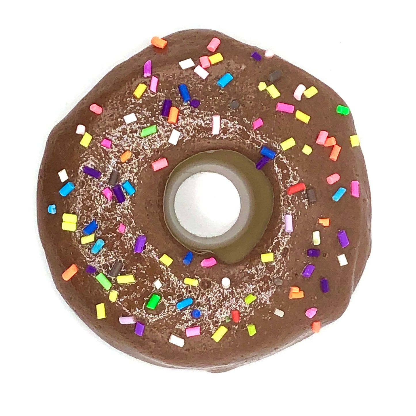 Chocolate Frosting Resin MINI Donut with Rainbow Sprinkles