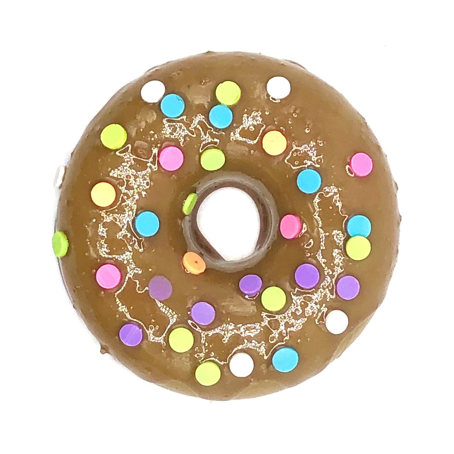 Maple Frosting Resin MINI Donut with Rainbow Confetti Sprinkles (Copy)