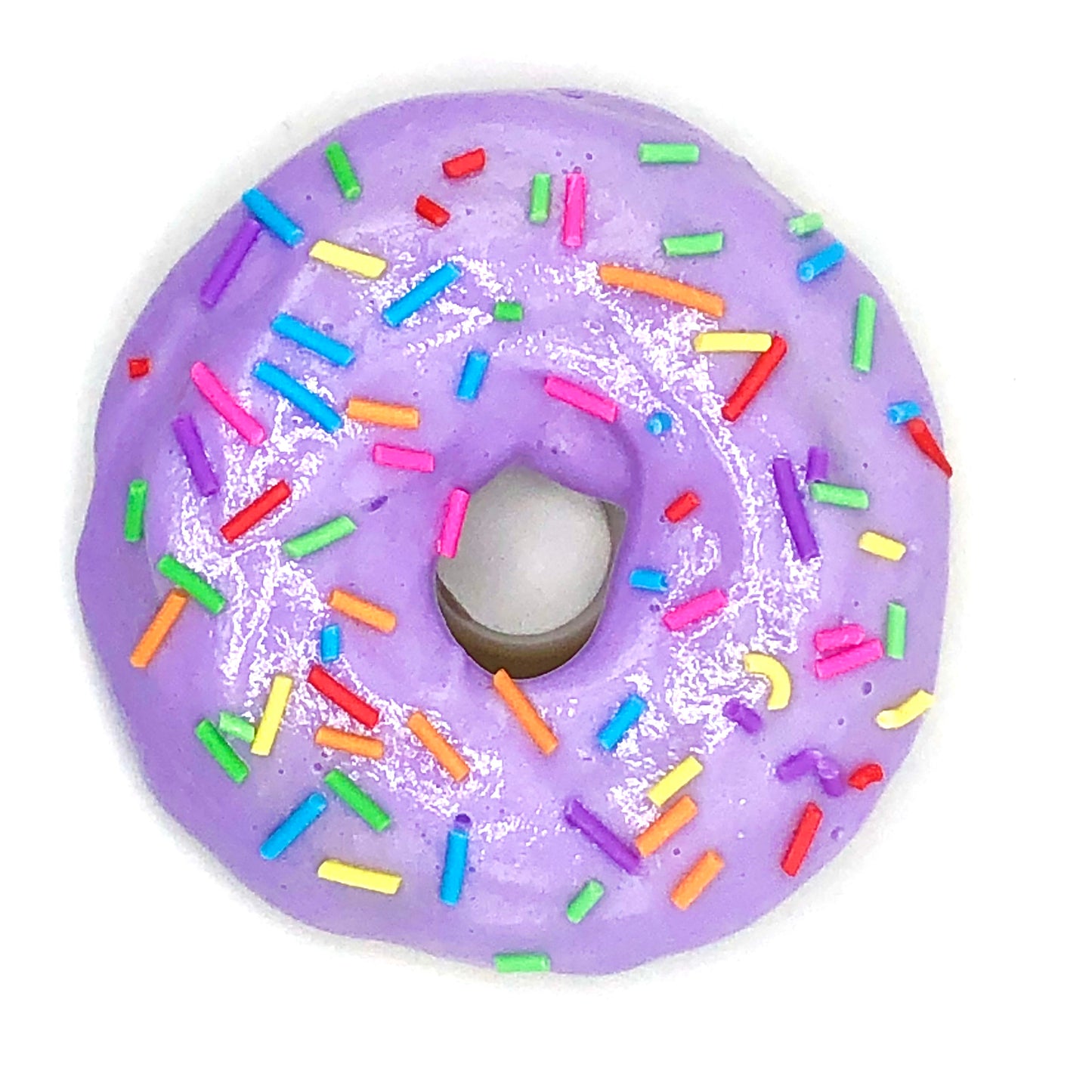 Lavender Frosting Resin MINI Donut with Rainbow Jimmies Sprinkles